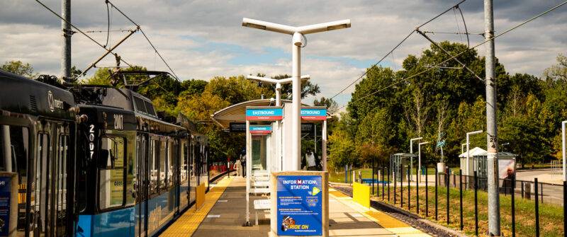 A train stops at Swansea Station.